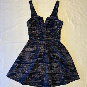 Navy Blue with Gold Sparkles Dress